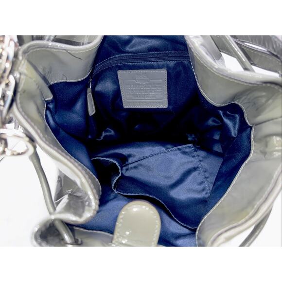 Coach Women's Madison Leather Marielle Drawstring 2 Strap Glossy Gray‎ Tote Bag - Picture 10 of 11